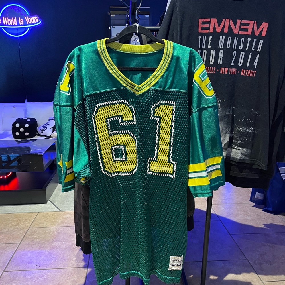 vintage green and yellow Oregon Ducks football jersey